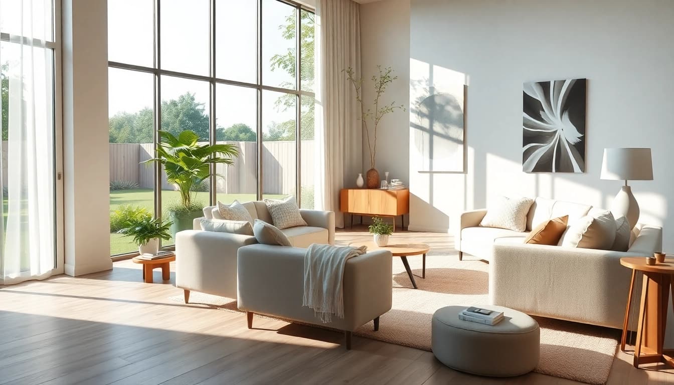 Embrace Seamless Living with an inviting and stylish interior design featuring bright natural light.