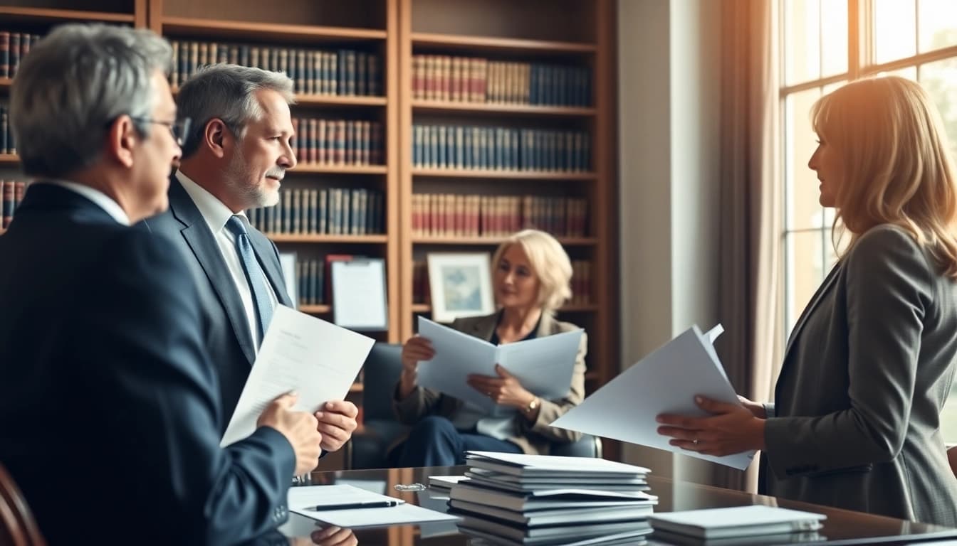 Engaging estate planning San Antonio discussion in a bright, professional office setting.