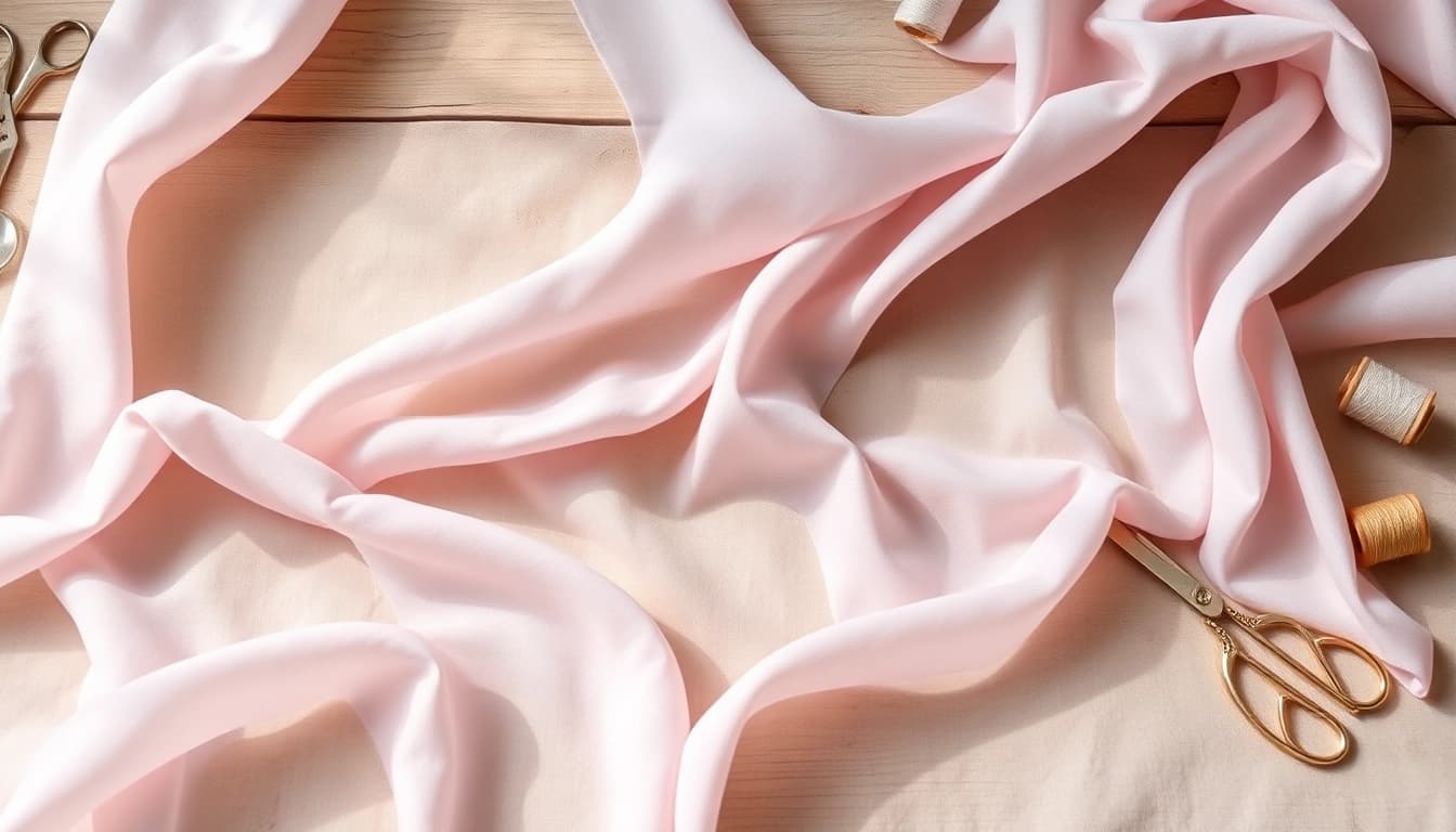 Mousseline stof met pastelkleuren en delicate textuur, perfect voor creatieve projecten.