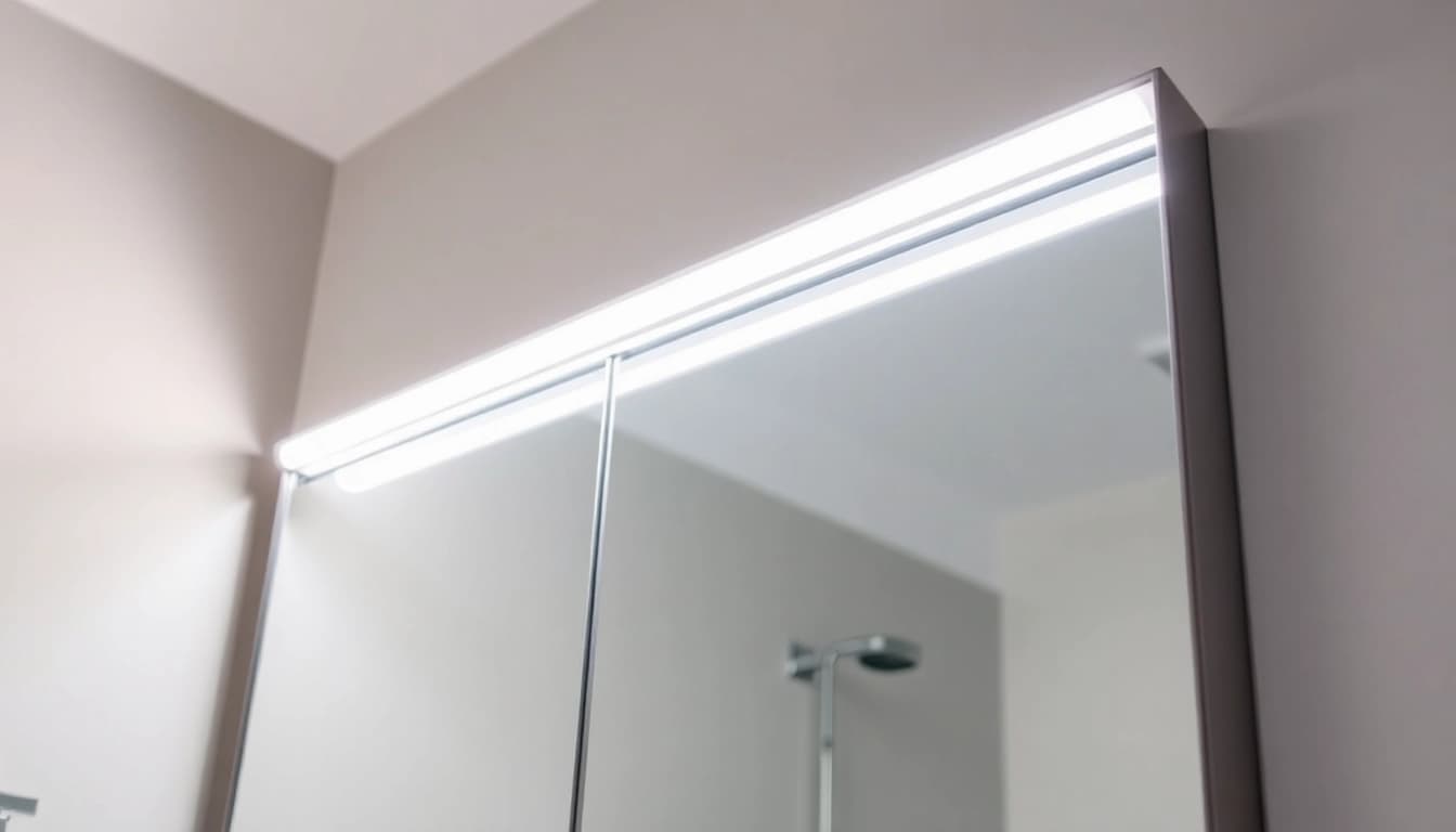 Der sonni Spiegelschrank mit LED-Beleuchtung in modernem Badezimmer-Design.