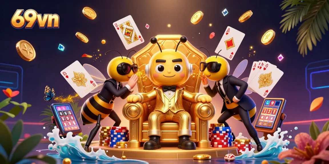 Play slots and win big with 69vn, featuring a dynamic casino scene full of excitement.