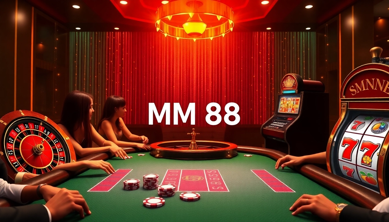 Winning at MM 88 with vibrant poker tables and exciting slot machines.