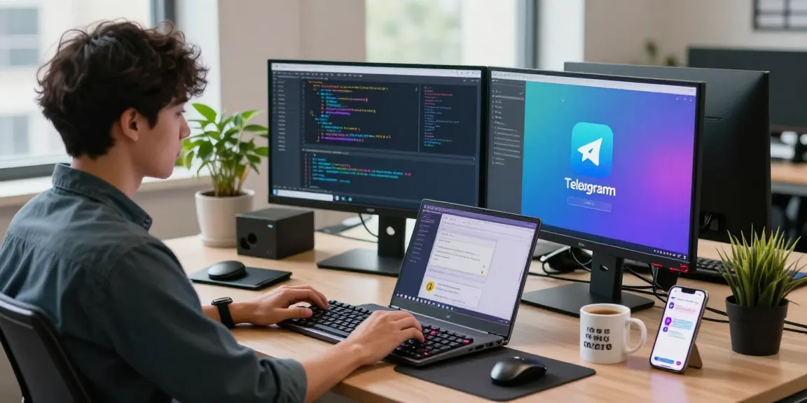 Experience productive coding for telegram中文版下载 in a modern tech workspace.