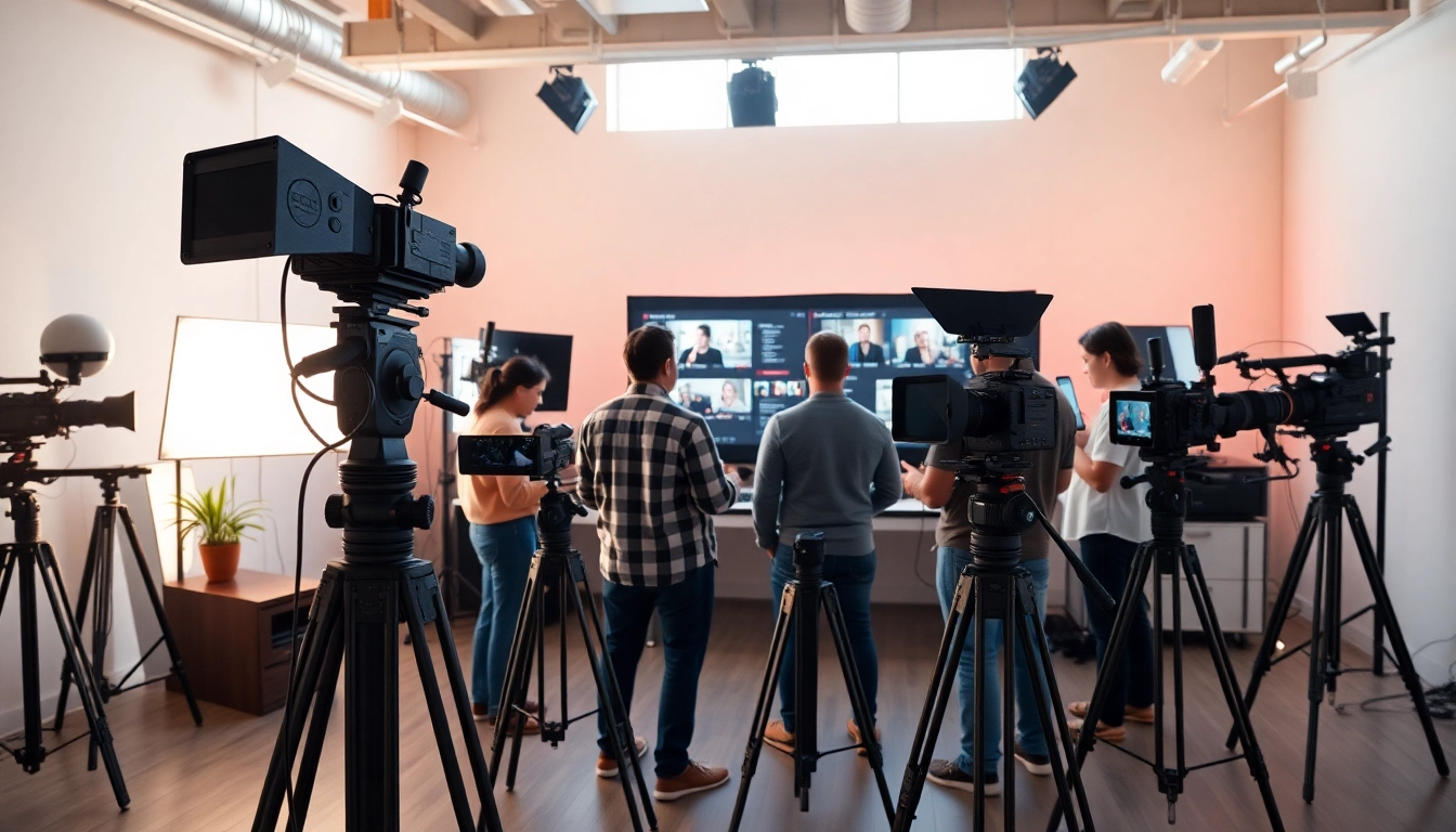 Captivating scene of video production edmonton showcasing a collaborative team in action.