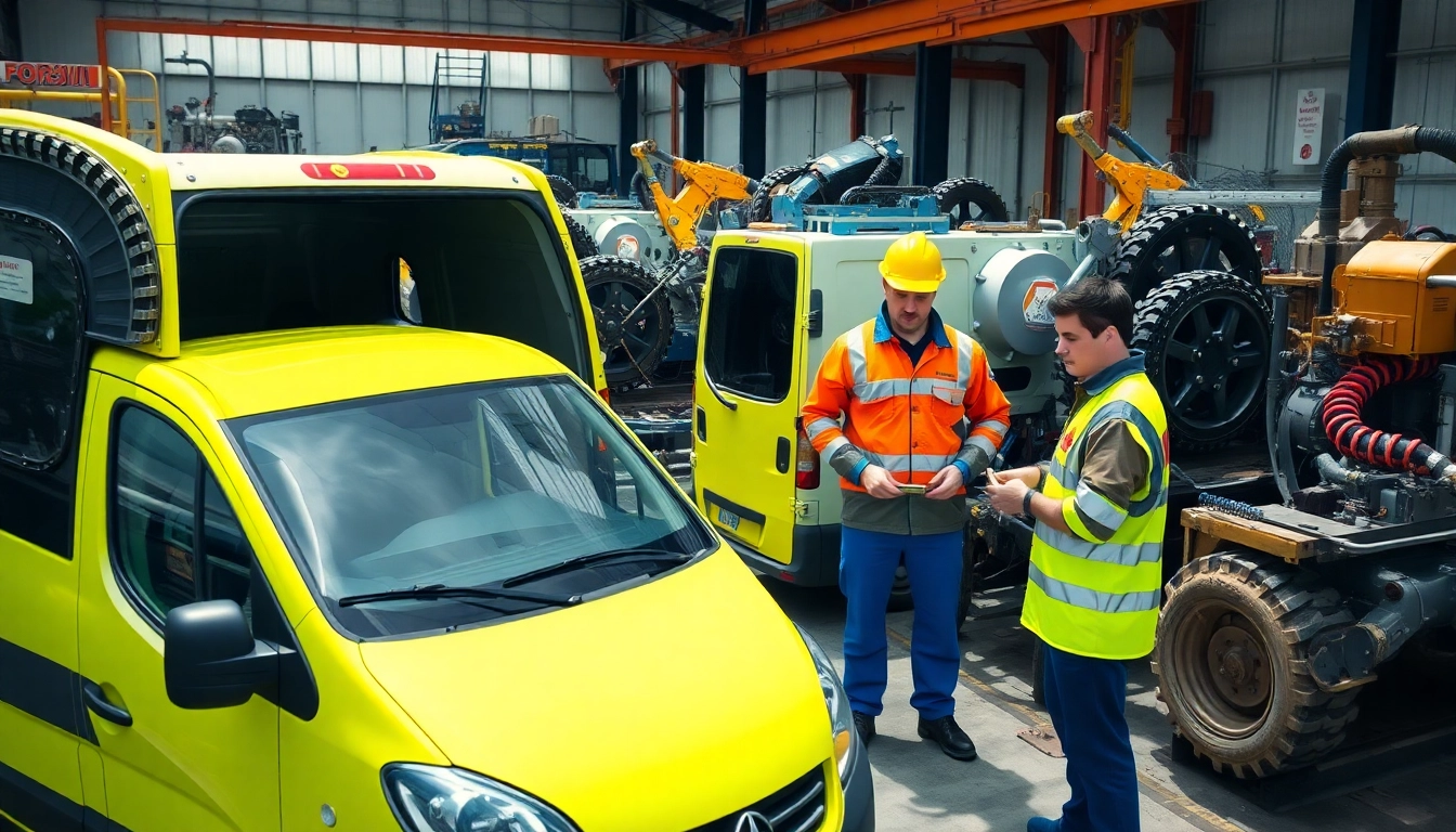 Technicians efficiently conducting on-site hydraulic repair in an industrial environment.