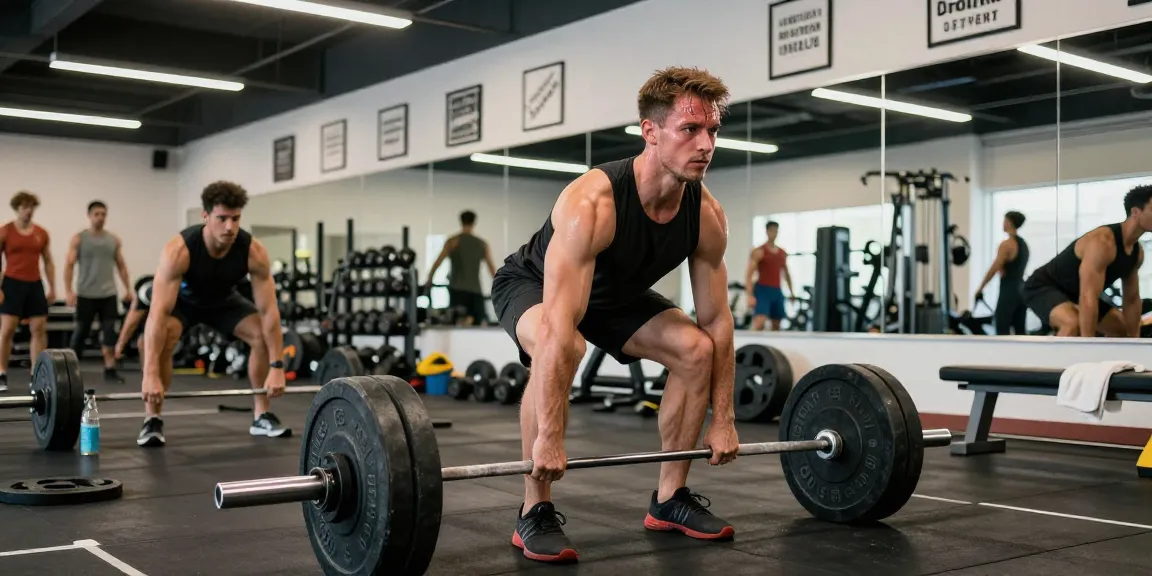 Focused individual lifting heavy weights at gym, representing Dios Medical Steroids for strength training.