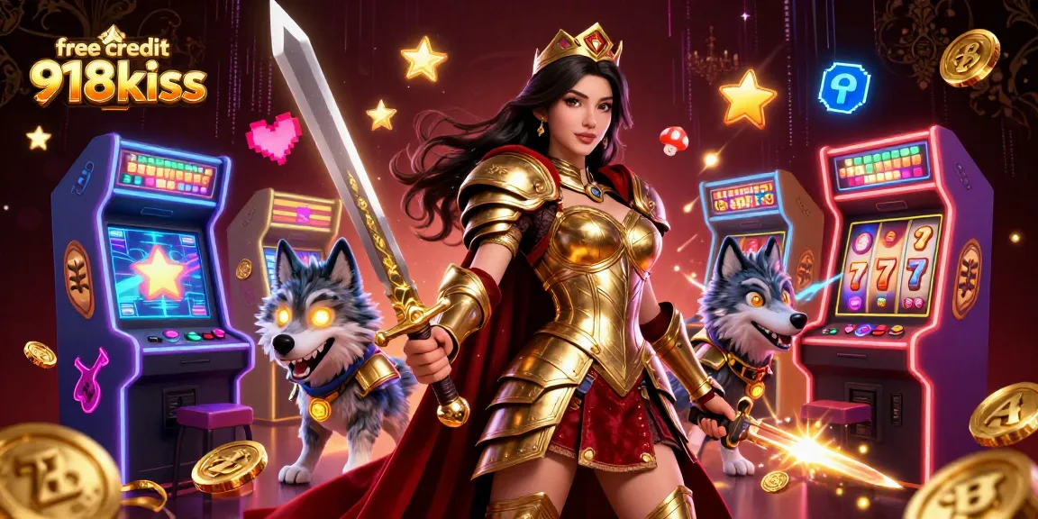 Engage with free credit 918kiss by spinning vibrant slots in a thrilling casino scene.