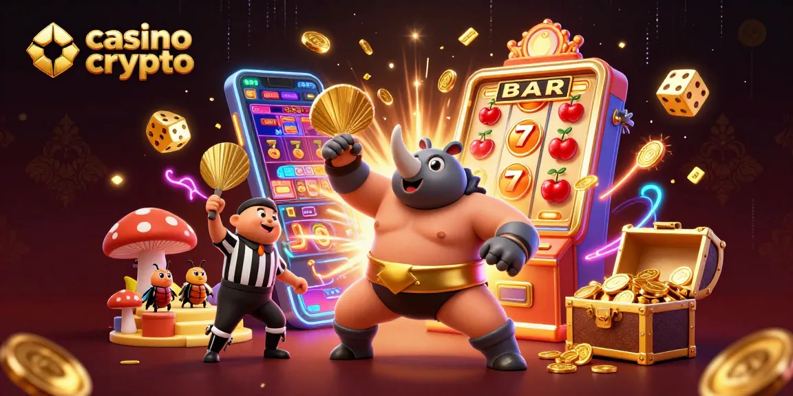 Slot machine e oro volano in un affollato casino crypto