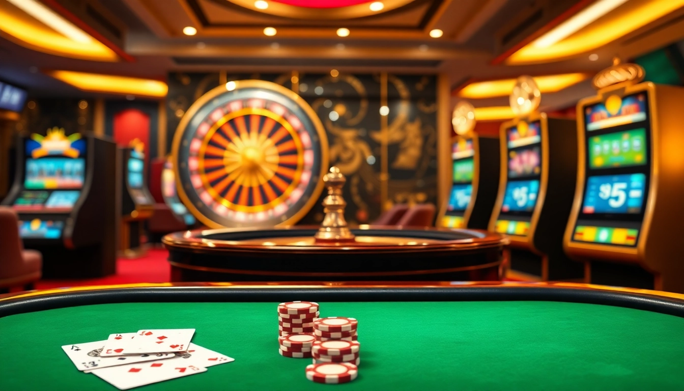 Vivez un gameplay palpitant au casino en ligne Français 2026 avec une table de poker vibrante et des machines à sous élégantes.