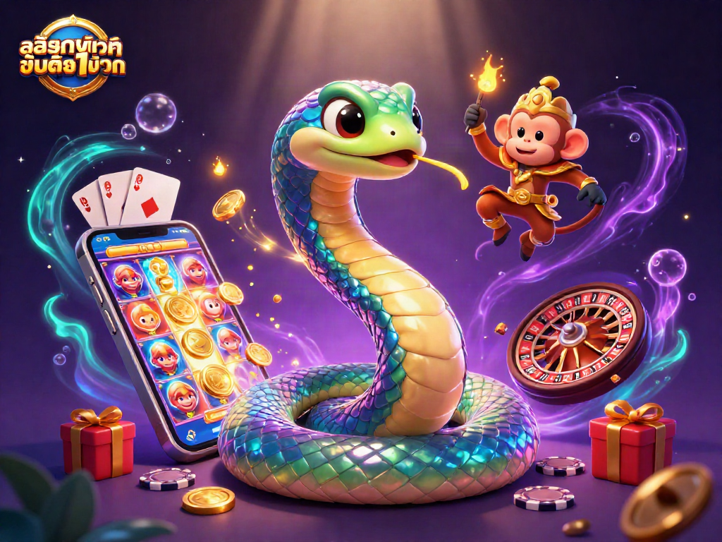 Experience the magic of สล็อตฝากขั้นต่ำ1บาท with a vibrant 3D casino scene full of excitement.