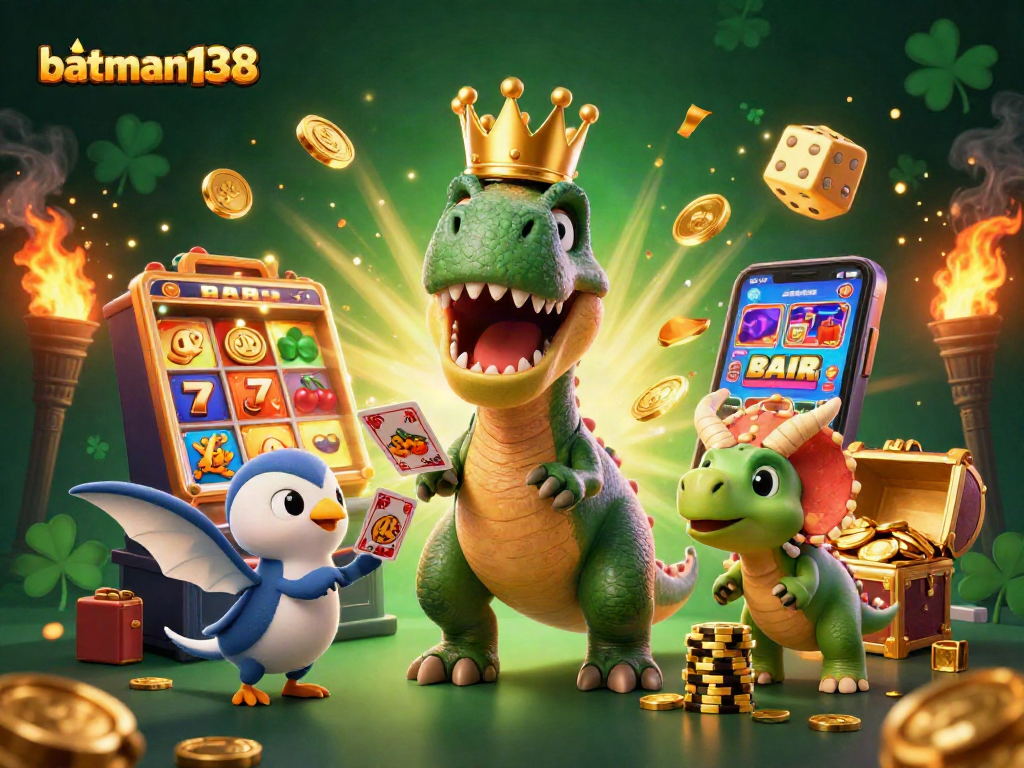 batman138 memeriahkan permainan kasino dengan dinosaur dan harta karun, slot mesin jackpot dan koin berkilauan.