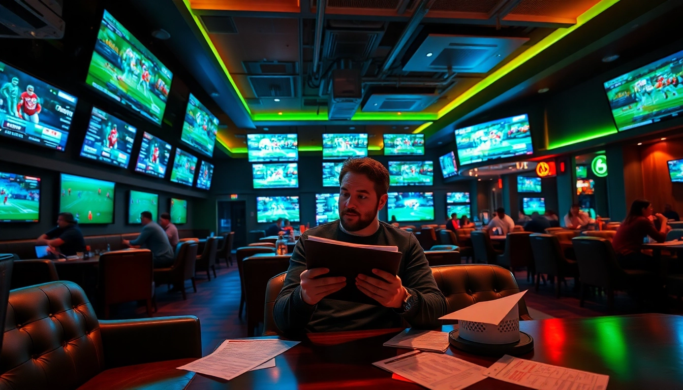 Engaging scene depicting best sportsbooks Mexico with a professional analyzing betting odds.