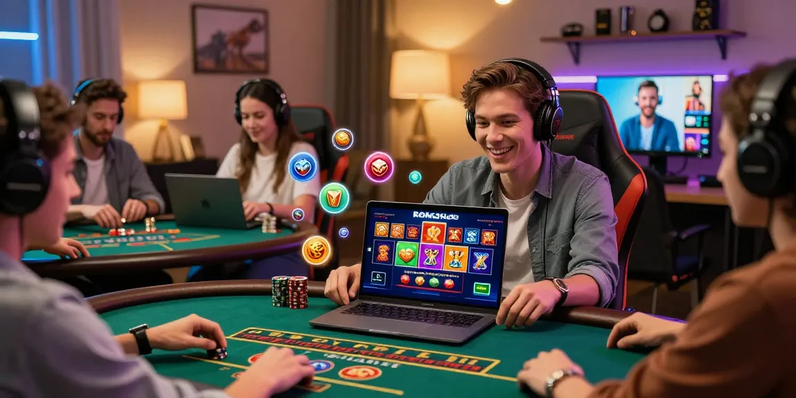 Engaged players enjoying online games like rokok88 in a vibrant gaming environment.