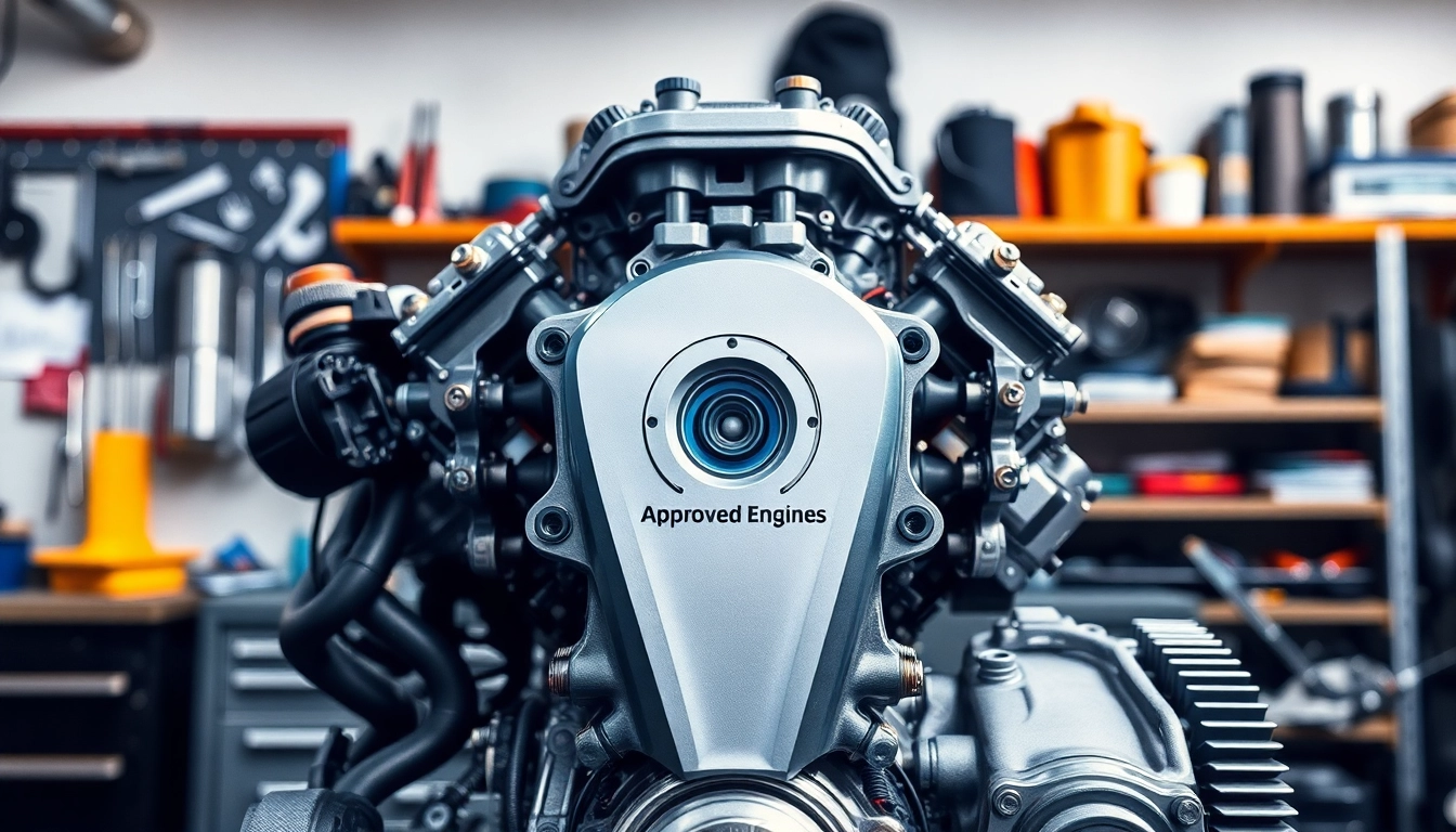 Showcasing Approved Engines parts in a bright workshop, highlighting quality and craftsmanship.