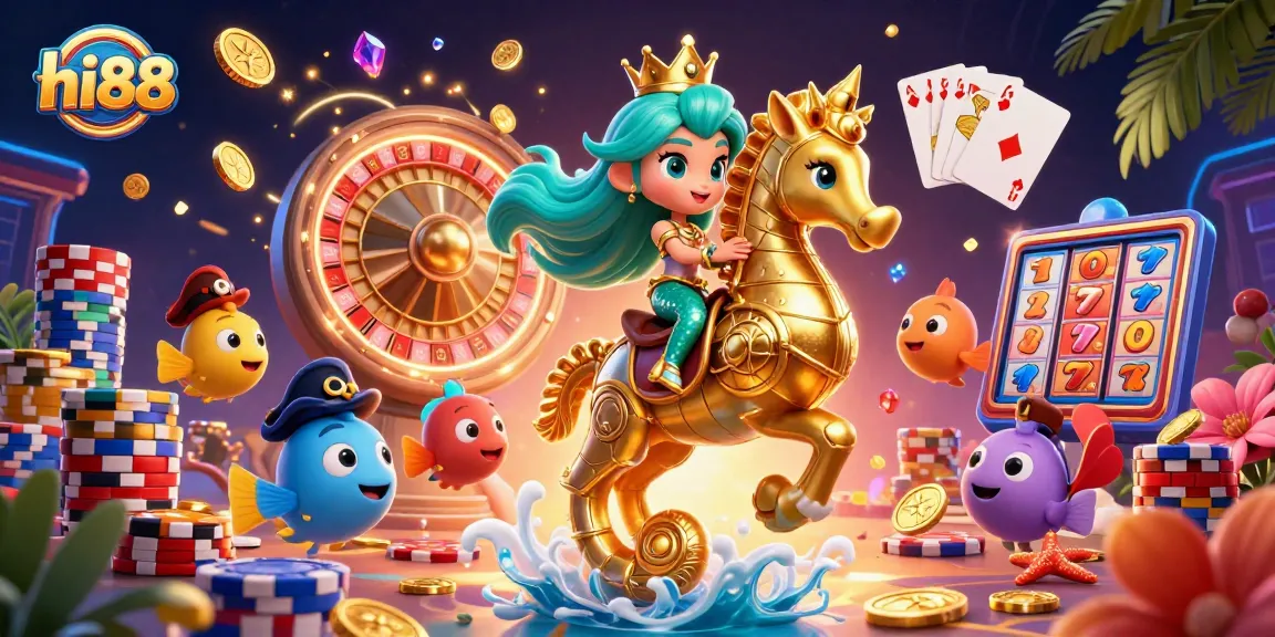 Experience the thrilling action of hi88 with vibrant casino-themed characters and elements captivating users.