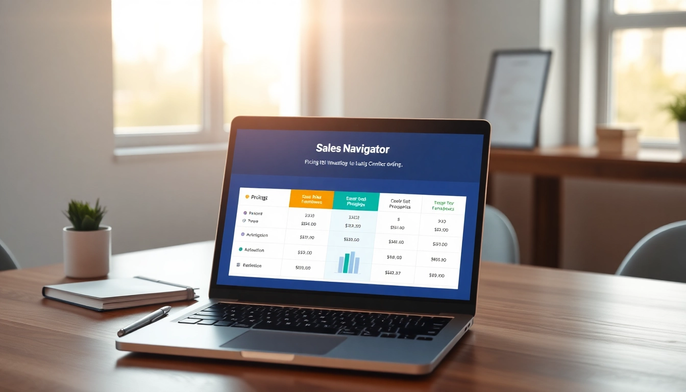 Compare competitive sales navigator scraper pricing in a modern professional setting.
