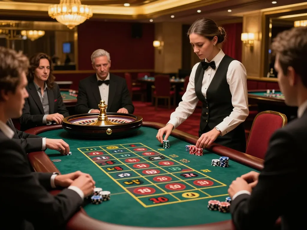 Players placing bets at the roulette table from the hidden wiki in an upscale casino atmosphere.