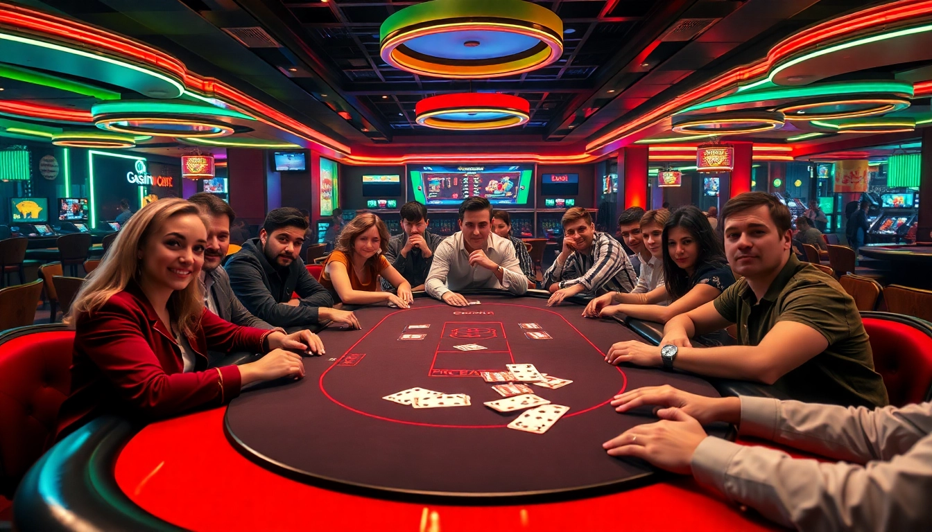 Main poker game at bbni4d casino, showcasing excitement and vibrant atmosphere.