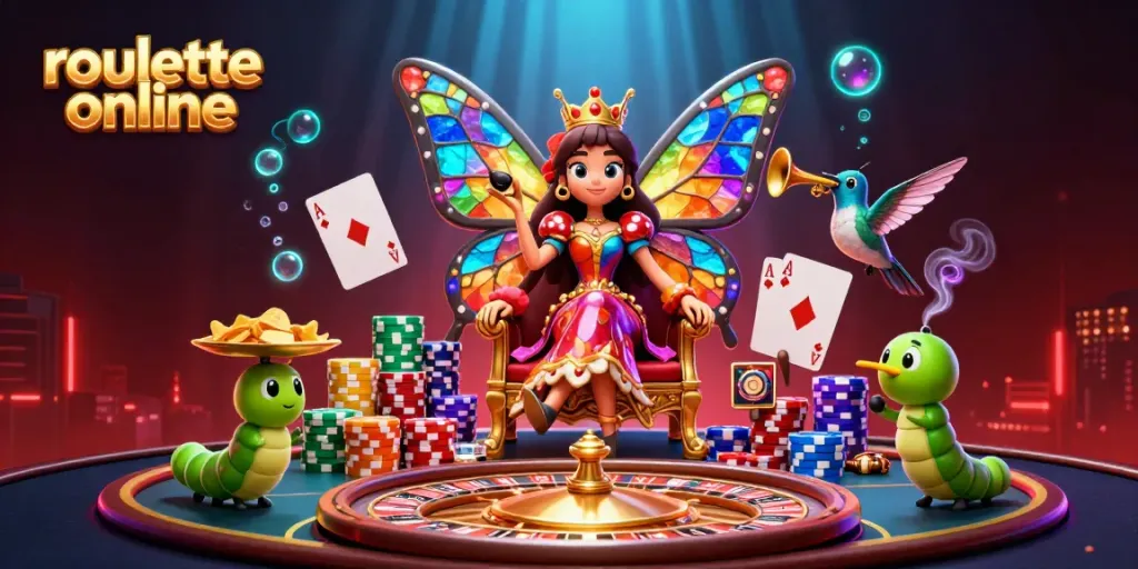 Spin the wheel and win big with roullete online in a colorful casino scene.