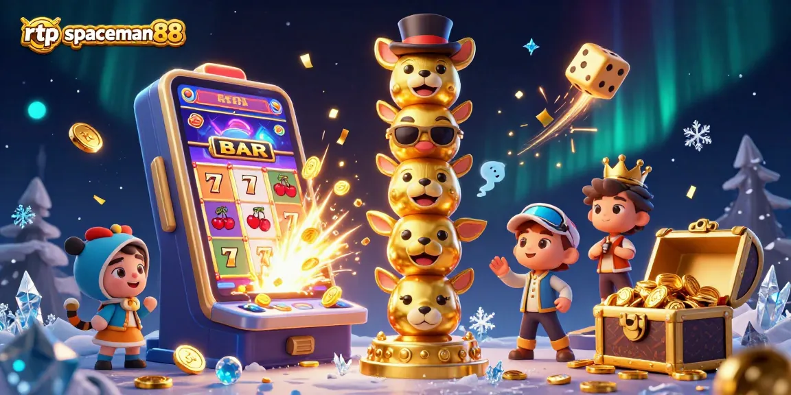 Experience rtp spaceman88 with exciting jackpot wins in a vibrant casino-themed 3D scene.