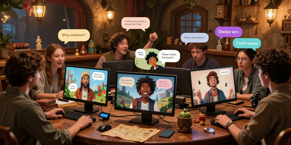 Engaged users interacting with tavern ai characters in a vibrant digital storytelling environment.