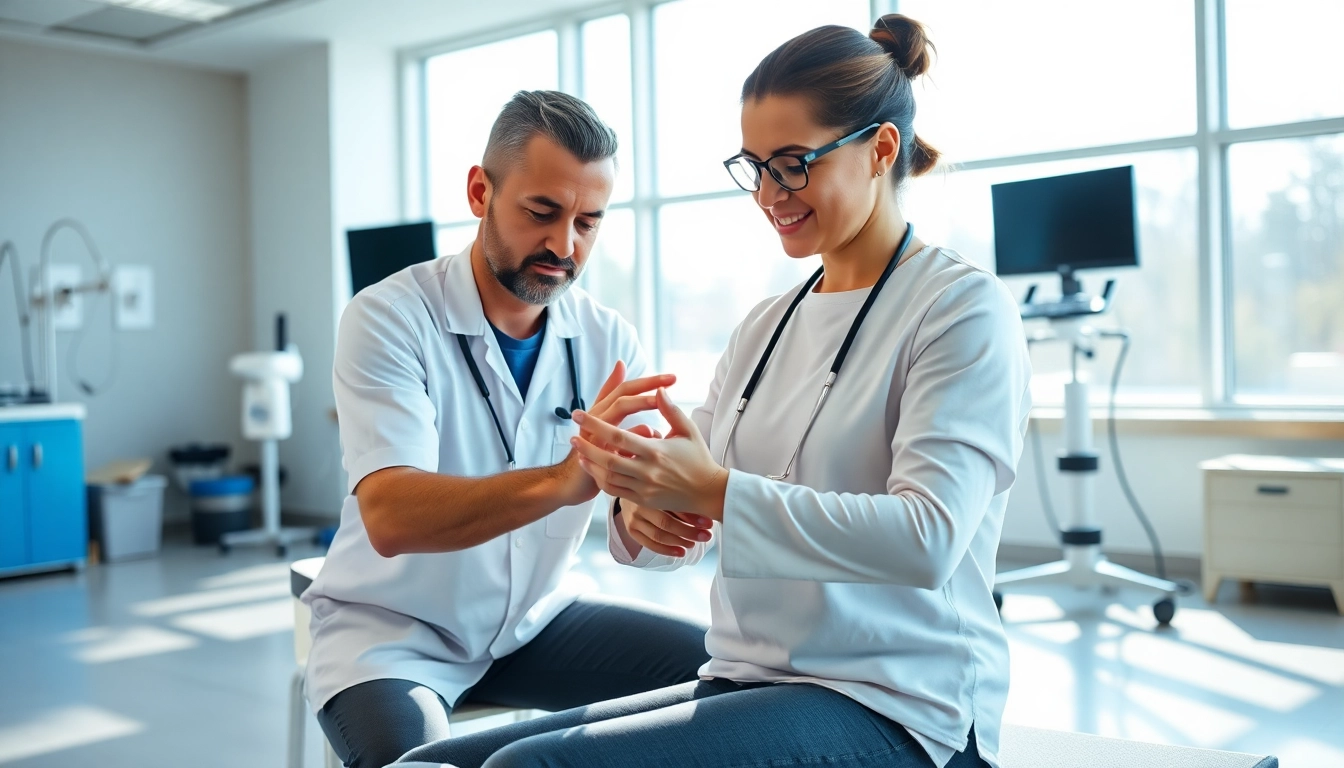 Physiotherapist assisting a patient at Seventeen Physio, showcasing hands-on rehabilitation techniques.