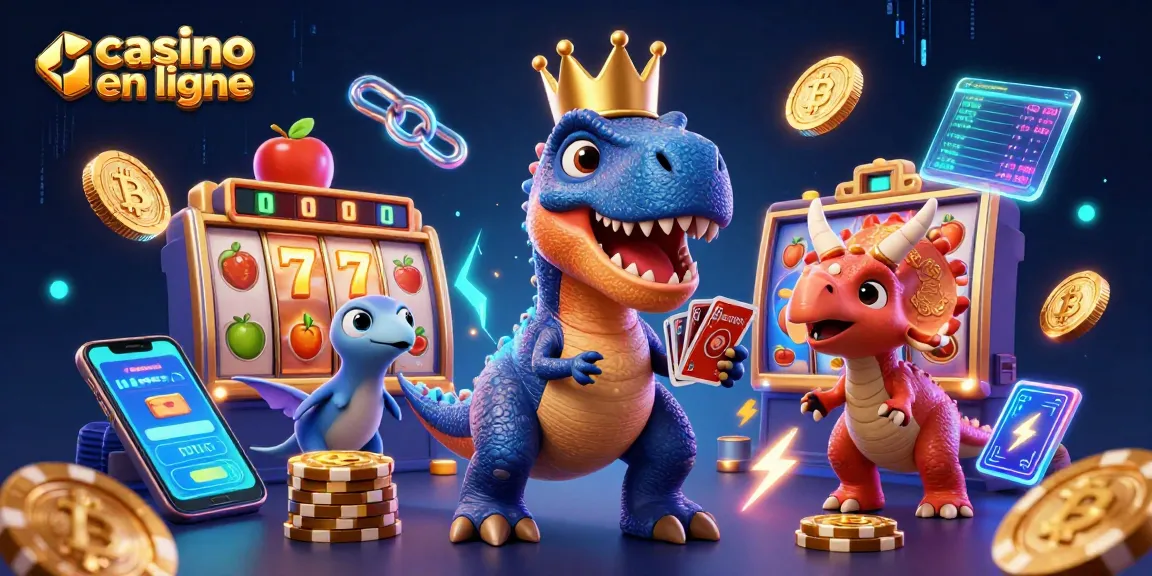 Jouez à des jeux captivants sur un casino en ligne avec des personnages de dinosaures et des éléments de jeu