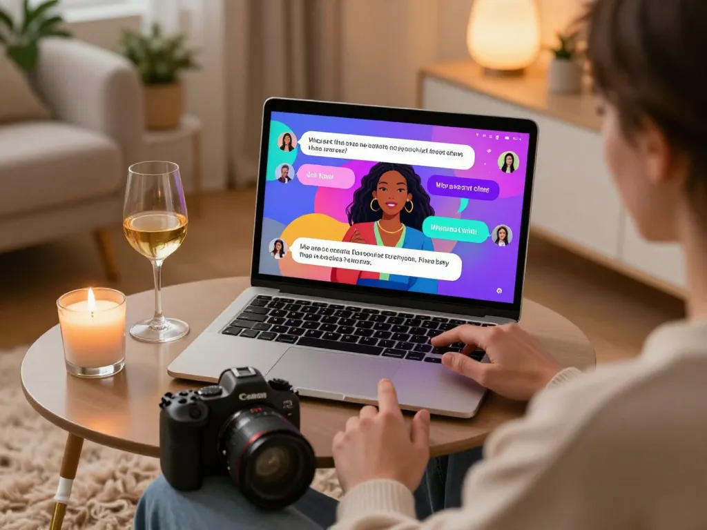 Engaging NSFW AI chat experience in a modern workspace.