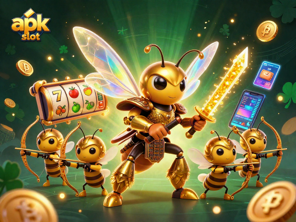 Engage with the apk slot gameplay featuring dynamic honey-themed characters and vibrant symbols.