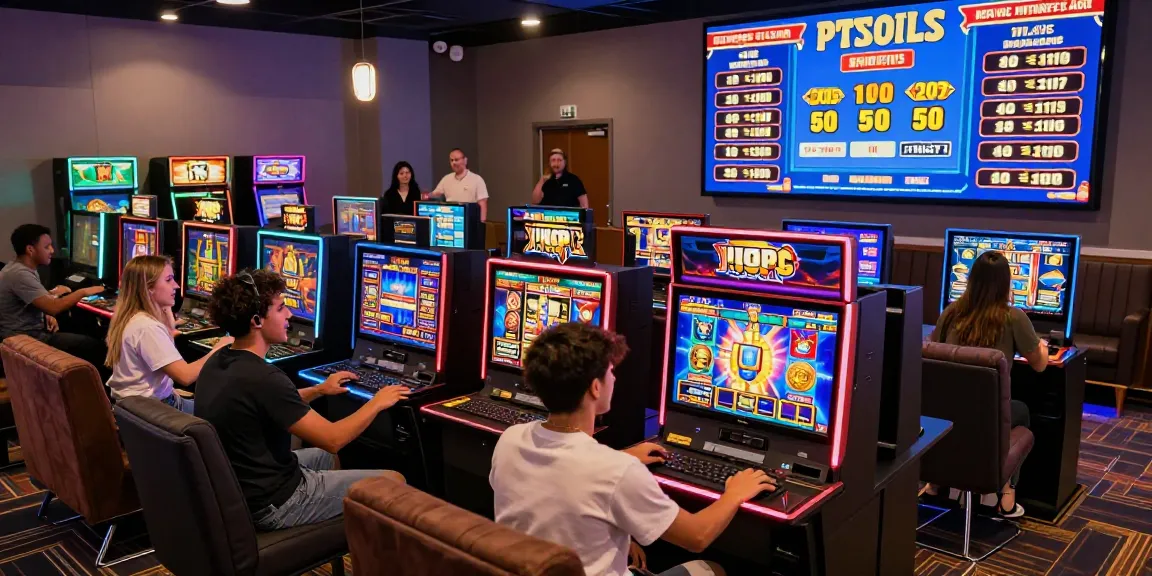 Exciting online slot gaming experience showcasing diverse players engaged with colorful slot machines and vibrant atmosphere.