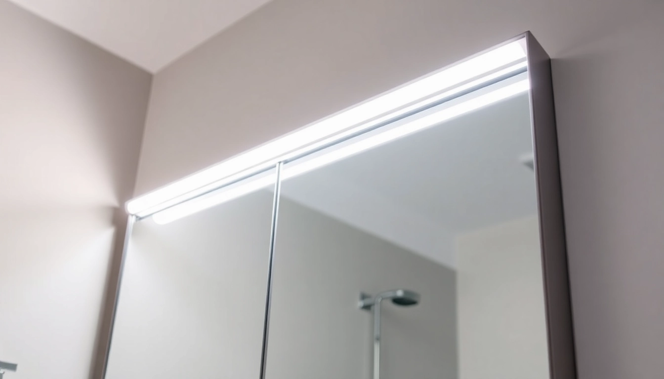 Der sonni Spiegelschrank mit LED-Beleuchtung in modernem Badezimmer-Design.