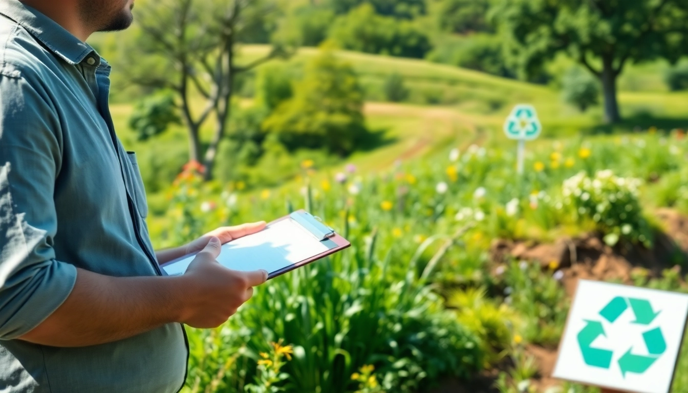 CYB Environmental consultant assessing a vibrant landscape for sustainability.