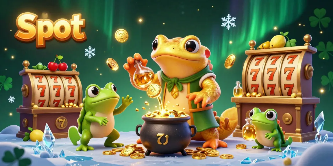 Experience thrilling slot gameplay with a golden salamander alchemist and lucky elements in a vibrant scene.