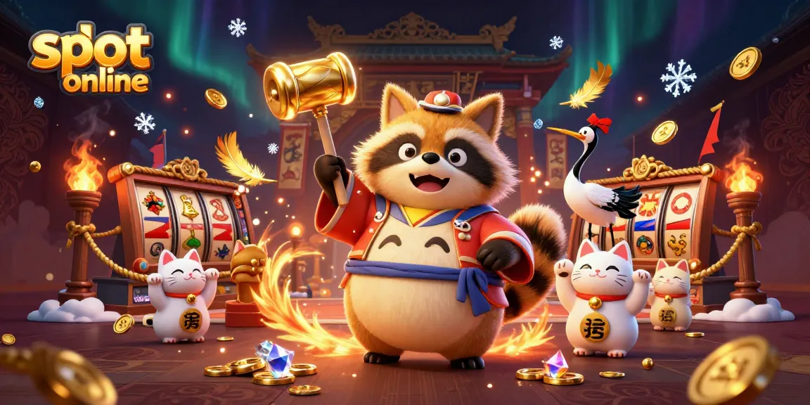 Spin and experience thrilling slot online action with cheerful tanuki and fortune cats.