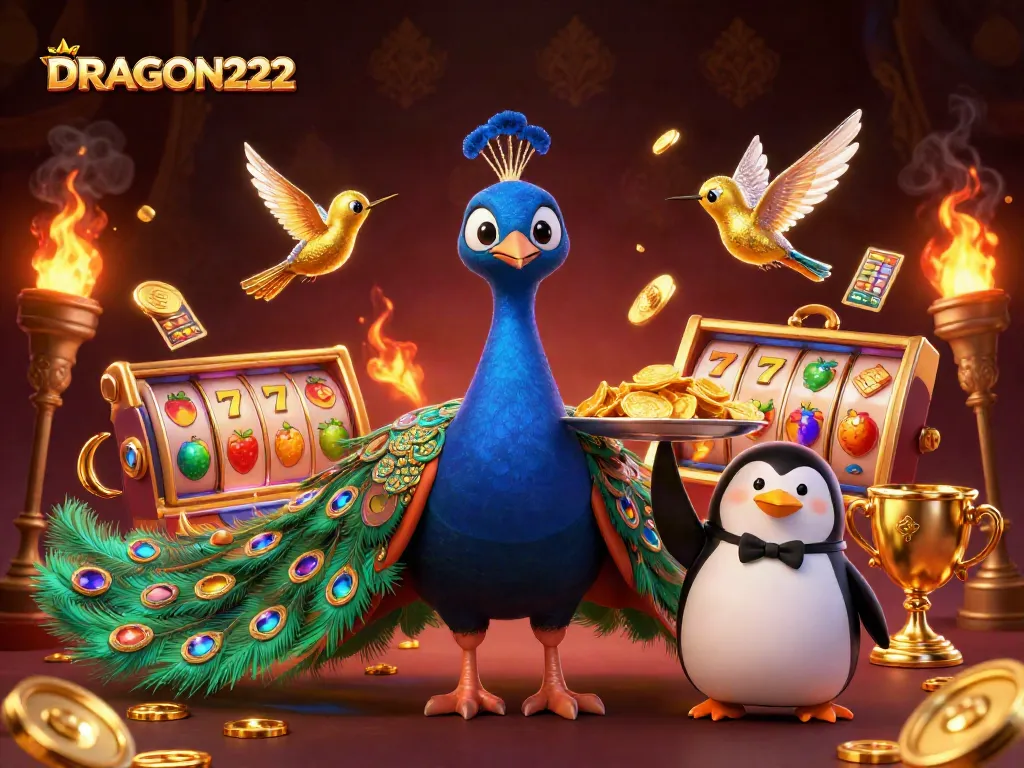 Experience the thrill of winning slots with DRAGON222's dynamic game elements and vibrant characters.