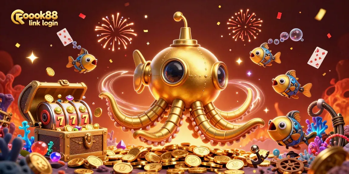 Experience the excitement of gambling with the immersive rokok88 link login scene featuring treasures and casino elements.