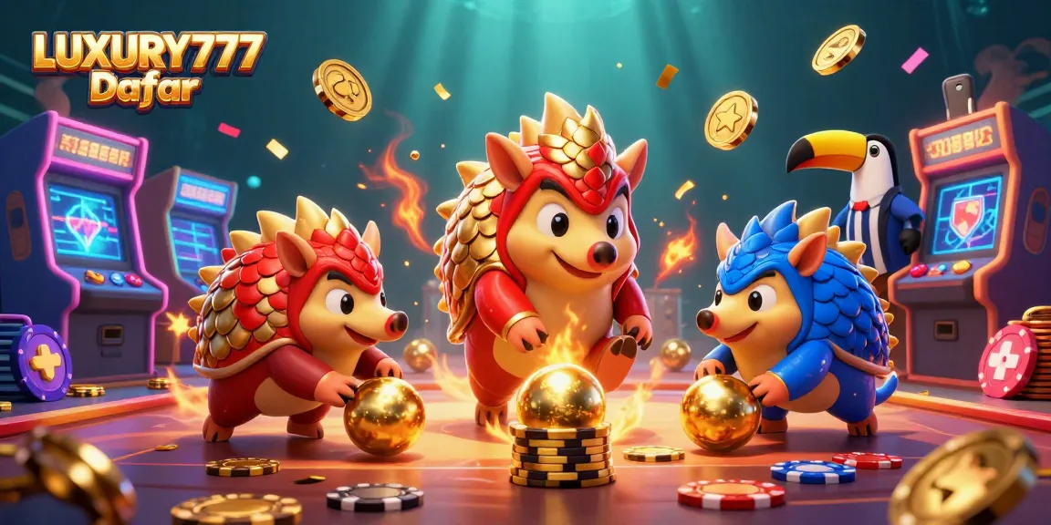 Daftar di LUXURY777 dengan keseruan dua pangolin bertarung di kasino.