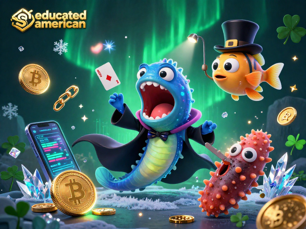 selfeducatedamerican showcases a vibrant casino scene with glowing coins and animated characters performing tricks