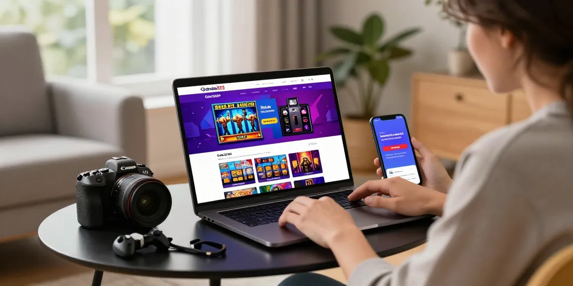 Exciting view of Garuda303 login on a laptop showcasing vibrant slot games.