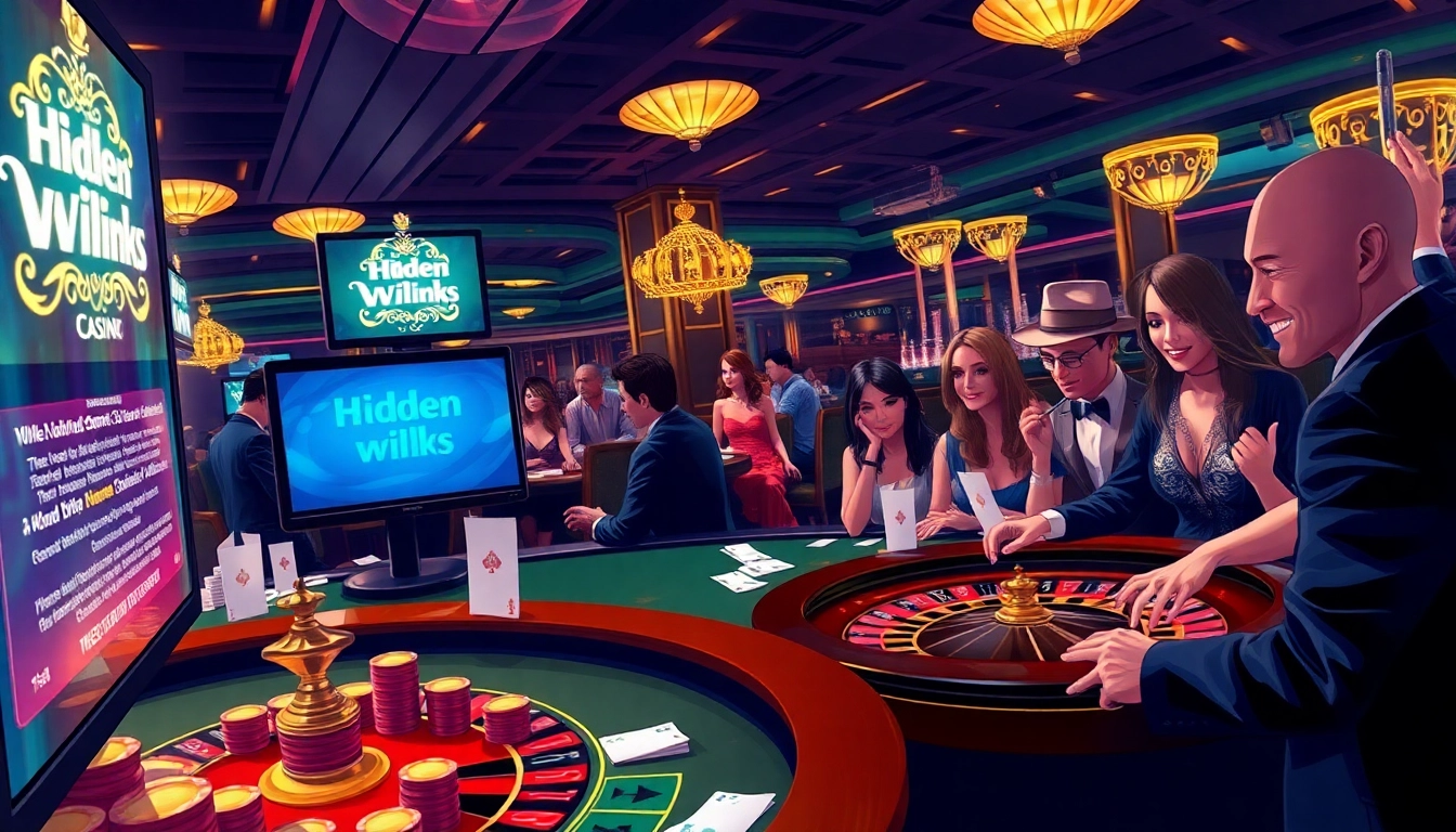 Players strategize with hidden wiki links as they enjoy high-stakes poker in a luxurious casino.