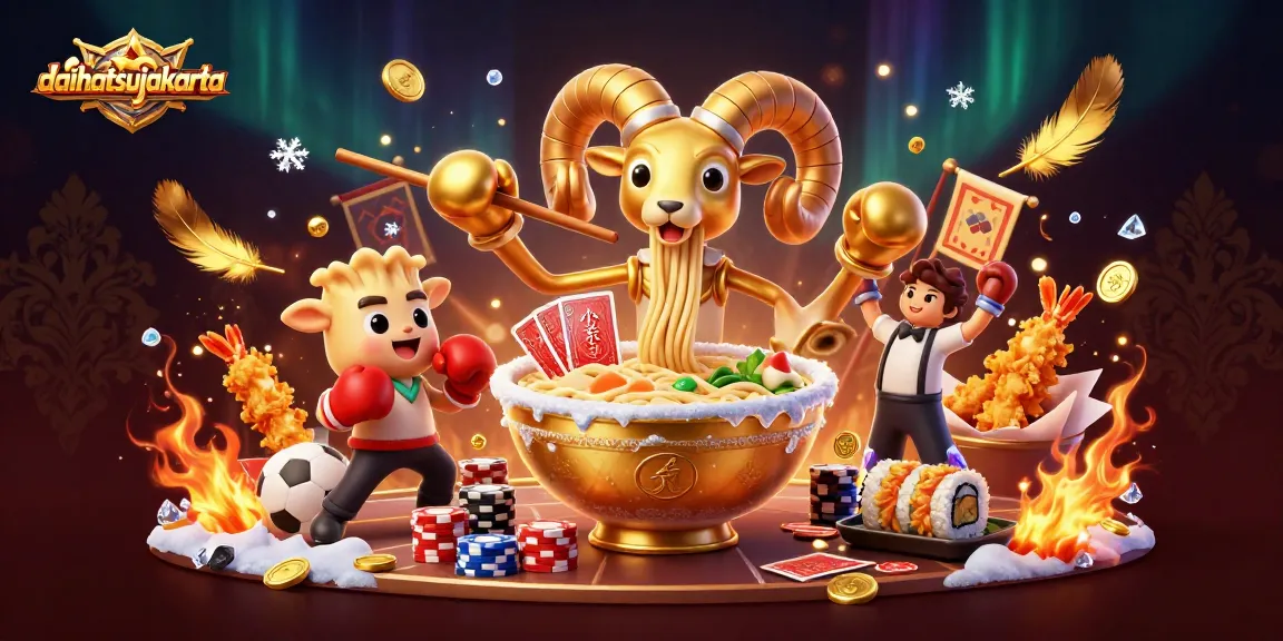 Experience the thrill of sports betting in this daihatsujakarta illustration with vibrant casino elements.