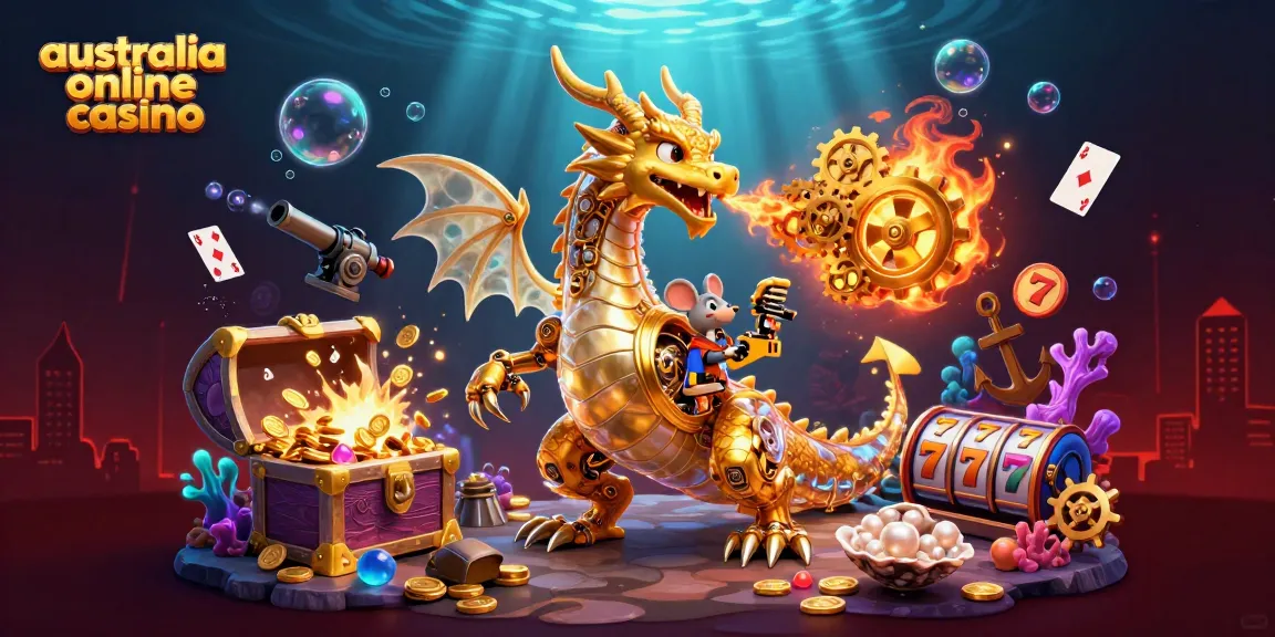 Experience thrilling gameplay at the australia online casino with a captivating dragon and vibrant treasures.