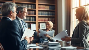 Engaging estate planning San Antonio discussion in a bright, professional office setting.