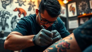 Explore the artistry at entrelagostattooartgallery.com through a tattoo artist's creative process.