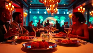 Dinner sxm at Club Noir featuring exquisite body sushi and luxurious cocktails in vibrant ambiance.