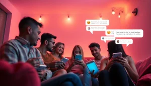 Engaging sex chat conversation in a cozy virtual chat room atmosphere.