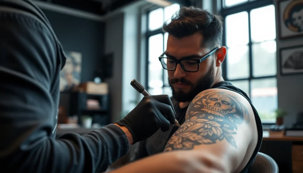 Experience the artistry of JairoRamirezart.com through detailed tattoo work in a vibrant studio.