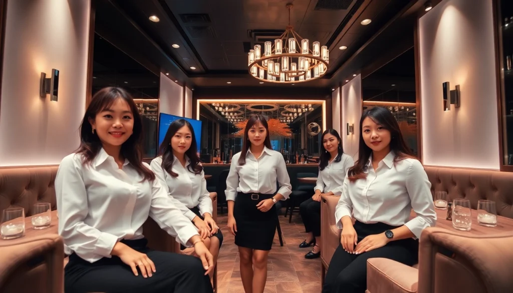 Suwon's shirt room experience at gdmc.bio, featuring elegant staff in tailored attire