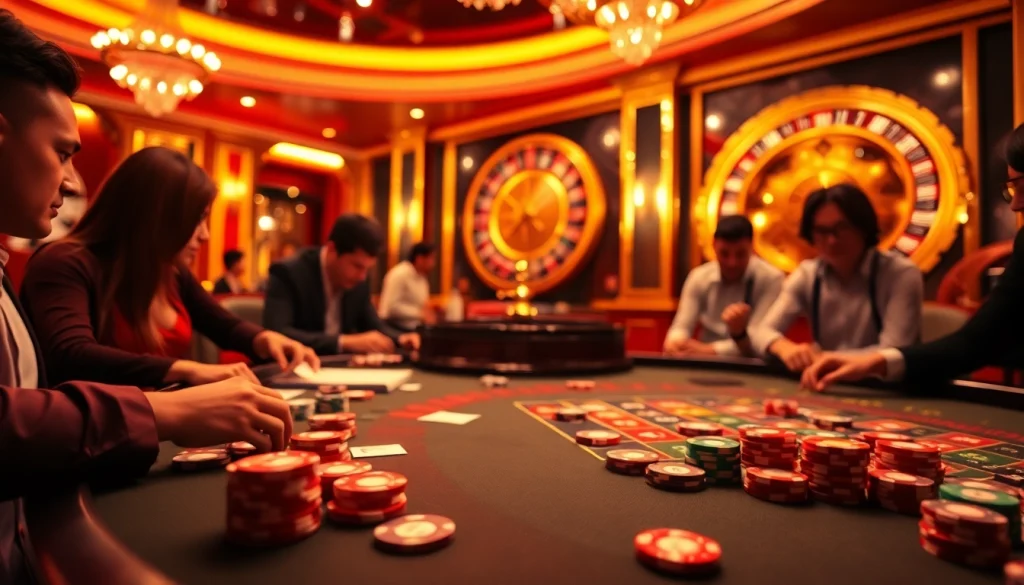 Experience the excitement of rik vip gaming with vibrant tables and players making thrilling bets.