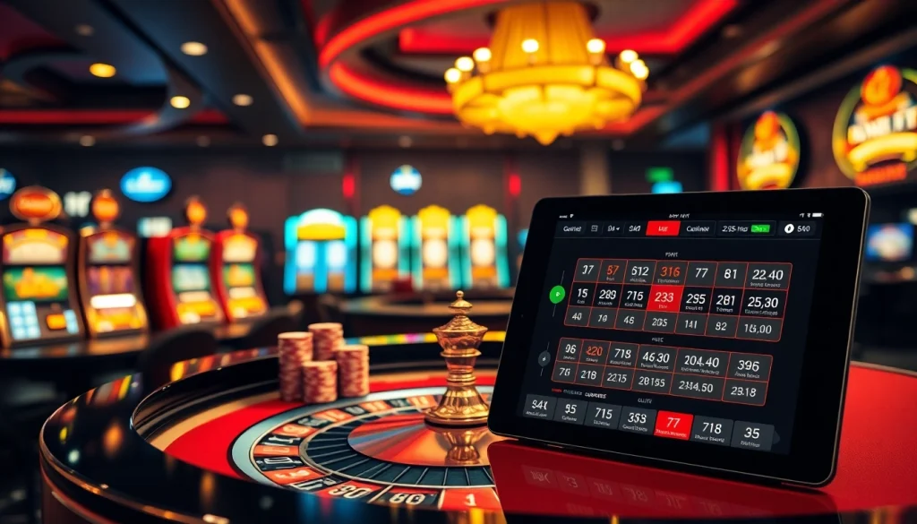 S88bet players enjoying a thrilling roulette game amidst a vibrant casino backdrop.